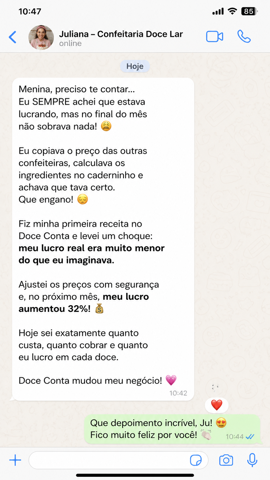 Depoimento de cliente